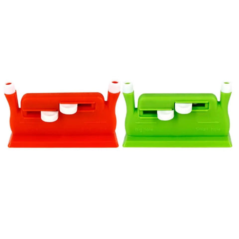 Easy Peasy Needle Threader Set Mini Double Head Plastic Threading Tools For Home And Shop No Sweat Quick Thread Guide Simple To Use Sewing Aid Great For Low Vision Compact 2 Pack For Everyday Sewing, red and green plastic 2-pack needle threaders