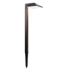Low Voltage Outdoor Pathway Lighting Kit With 0.6W LED 3100K Warm White 12V Metal Path Lights In Charcoal Brown showing single light and stake