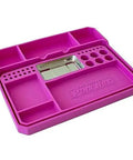 Two Piece Flexible Silicone Tool Organizer Tray Set In Pink For Safe Slip Resistant Storage Grab And Go Magnetic Tray