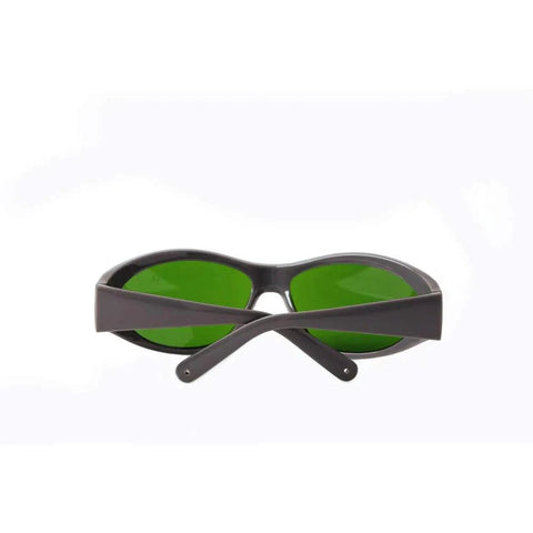 Heavy Duty Laser Safety Glasses No Bs Protection For Nd Yag 980Nm 1064Nm 1320Nm Operators With Od4 Plus Rating, gray frame and green lenses.