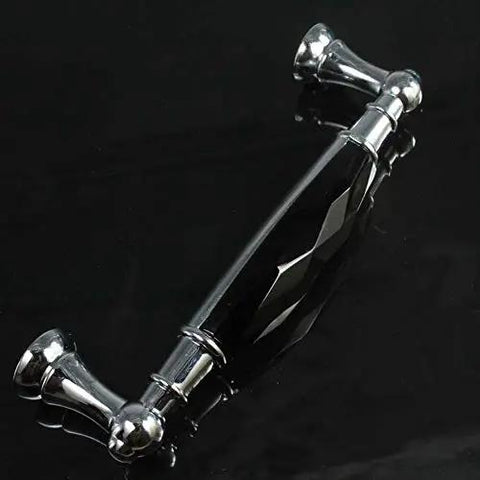Top Tier Cabinet Pulls 96Mm Mounting Centers Polished Chrome And Silver Handle Sets on black surface.