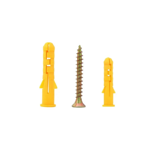 Drywall Anchor And Screw Assortment Kit With Organizer Box 300 Piece Set Self Drilling No Prep Install Premium Yellow Zinc Plated Carbon Steel Rust Resistant Fasteners For Wall Mounts DIY Friendly yellow anchors and screw