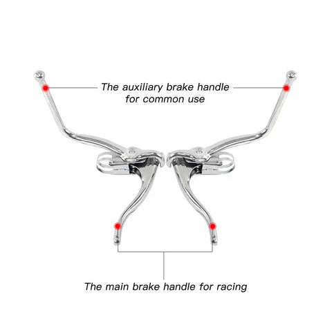 Bombproof Lightweight Aluminum Bicycle Brake Levers Dual Handle Set For 22.2mm Handlebars, Easy Install, Road And Mountain Bike Compatible