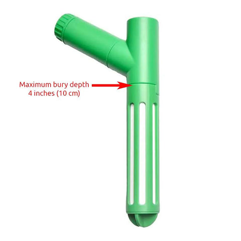 Soil Moisture Sensor For Weather Stations 2000 And 5000 With Wireless 915 MHz Range Eight Channel Compatibility Powered By One AA Battery Fast 71 Second Updates Great For Home Weather Enthusiasts showing maximum bury depth of 4 inches