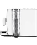 Lock In The Ultimate Morning Perk Up With This Factory Refurbished Automatic Coffee Machine In Sharp Nordic White, side view with reservoir.