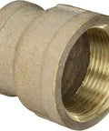 Beefy Lead Free Bronze Bell Reducer One Point Two Five Female Npt X One Inch Female Npt Threaded Pipe Connector For Potable Water Systems, close-up view.