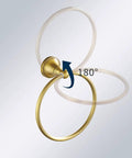 Antique Brass Toilet Paper Holder And Towel Ring Set For Bathroom And Kitchen showing 180-degree rotating towel ring