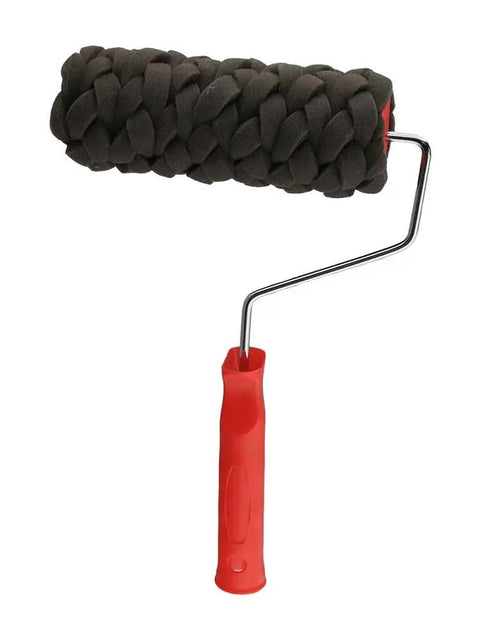 Top Shelf Textured Stone Finish Paint Roller with sturdy grip handle and high absorption sponge cover, ideal for easy wall art.