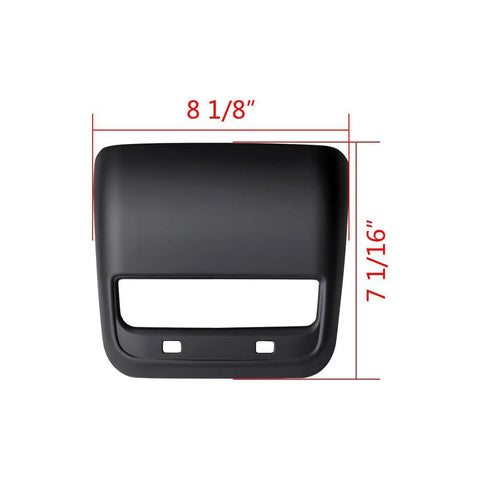 Fresh Matte Black Rear Air Vent Covers Plus Center Console Armrest Wraps For Tesla Model Y And Model 3 measuring 8 1/8" x 7 1/16".