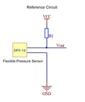 Schematic circuit showing 7.8mm Diameter Piezoresistive Force Sensor for Industrial Use, 0-10 Kg Range With 1ms Response, connection details