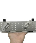 Hefty Aluminum Belt Sander Knife Jig Featuring Smooth Adjustable Angle Grinding Guide For Zero Friction Tool Sharpening and Rock Solid Clamping Stability That Really Kicks Your Daily Projects Into High Gear, showing adjustable metal base.