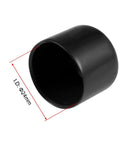 Close-up of a black rubber end cap, 24mm inner diameter, fits vinyl round tubes, Set Of 5 24mm Inner Diameter Rubber End Caps For Vinyl Round Tubes Bolt Cap Covers And Screw Thread Protectors Black Designed To Shield Furniture Feet Table Legs Chairs Pipes From Scratches And Debris.