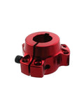 Red Aluminum Rear Wheel Hub 1 Inch Bore With One Quarter Inch Keyway For Go Kart Drift Trike And Racing Builds, side view