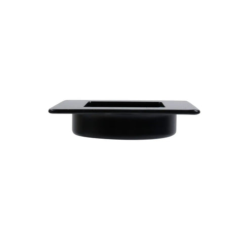 Run Your Closet Setup Like A Boss With These Four Pack Heavy Duty Recessed Square Finger Pulls Sleek Flat Handles For Barn Doors Real Deal Durability Matte Black side view of matte black finger pull handle