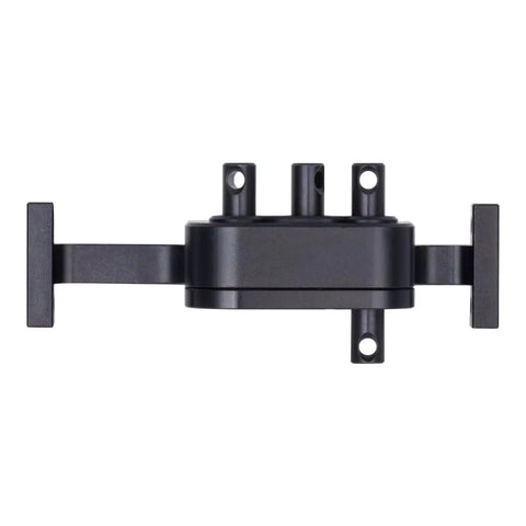 Front view of Beefed Up Metal Transfer Case With Reverse Shaft For 1/10 LCG RC Crawler SCX10 Chassis Upgrade Parts Aluminum Alloy Housing Black