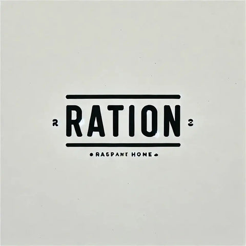 Logo with text 'RATION' and 'RAGPANT HOME' in black on a white background.
