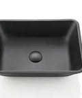 Star Phoenix Series Tempered Glass Vessel Bathroom Sink In Black Matte Finish Top Mount Above Counter Rectangular Vanity Bowl With Pop Up Drain Durable Crystal Sparkle Style For Modern Bathrooms FW LA702