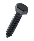 Heavy Duty 1/2 X 1-1/2 Inch Black Hex Head Lag Screws Bolts 8 Pc Pack For Decks And Wood Projects, 304 Stainless Steel 18/8 With Black Oxide Finish