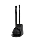 Heavy Duty Toilet Plunger And Cleaning Brush Set With Ergonomic Handles in a neat caddy for discreet storage.