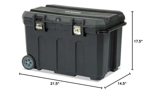 Heavy Duty 50 Gallon Rolling Storage Chest Built Like A Tank With Secure Lock Hella Spacious Interior Moves Smooth On Coated Rubber Wheels For Garage Workshop Home