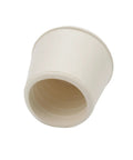 Built Tough White One Inch Round Chair Leg Caps Soft Rubber Floor Savers Anti Slip Furniture Pads showing inner bore detail.