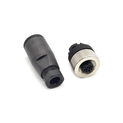 M12 5 Pin Female Connector A Coding Industrial Circular Field Wireable Sensor IP67 Unshielded Straight Type Adapter 125V 4A