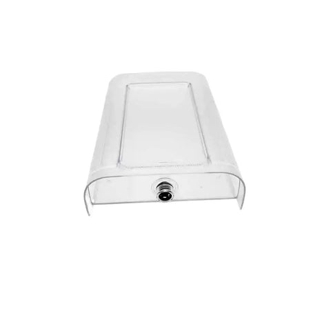 Front view of transparent water tank from Water Tank Replacement Kit With Cover For Capsule Espresso Machines, Easy Install And Leakproof Tank, Compatible With Nestle And Nespresso, EN500 F111 Series, Keeps Brews Fresh, No Fuss Cleanup, And Quick Refill.