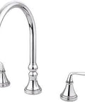Silver Sage Roman Tub Faucet In Polished Chrome Finish, Built To Last Brass Construction, 7 GPM At 80 PSI, deck mount view