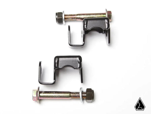 Radius Rod Double-Shear Bracket Kit Pair For Can-Am Maverick X3 XDS XRS 2016 2017 2018 Eliminates Center Knuckle Wear With Beefed-Up Bolts Nylock Nuts And OEM Compatibility, Powder-Coated Black, pair of brackets with bolts
