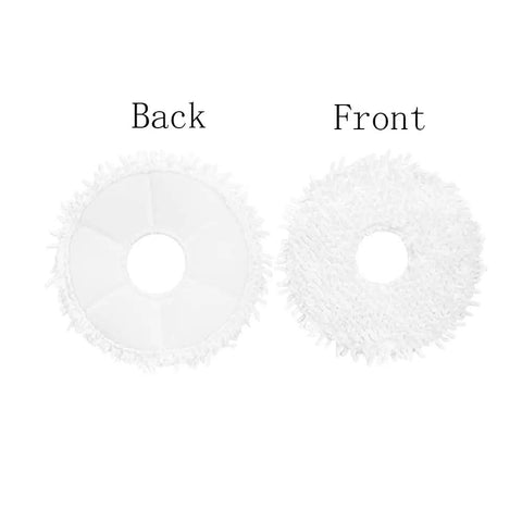 Back and front views of mop pads from Deebot X1 Replacement Parts Kit For ECOVACS Deebot X1 Omni Turbo Plus Robotic Vacuum Cleaner Roller Brush Filter Bag Mop Must Have Durable Replacement Set