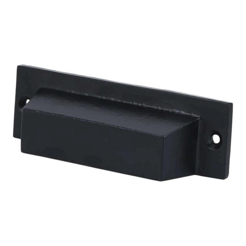 Set Of 10 Industrial Cast Iron Drawer Pulls In Black For Cabinets Doors Bins And Cupboards No Fuss Heavy Duty Durable Black Coated Finish 4.5 X 1 X 1.25 Inches Vintage Rustic Kitchen Hardware Built To Last, side view