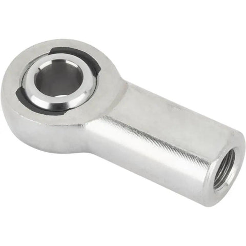 Premium Heavy Duty Right Hand Female Carbon Steel Heim Joint Rod End Featuring Teflon Kevlar Self Lubricating Race close-up view.