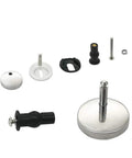 Universal Toilet Seat Quick Release Hinge Fittings Pair stainless steel parts including nuts and screws for easy installation.