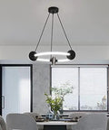 Super Slick Led Pendant Light For Modern Dining Room And Kitchen Hanging Fixture Zero Drama Setup Straight Up Gorgeous Ambient Vibe Minimalist Acrylic Ceiling Lamp over a dining table in a contemporary setting.