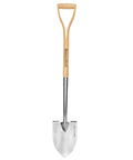 Round Point Gardening Shovel With Wood D Handle 41 Inch Steel Digging Spade For Lawn Yard Landscaping Heavy Duty Durable All Purpose Tool