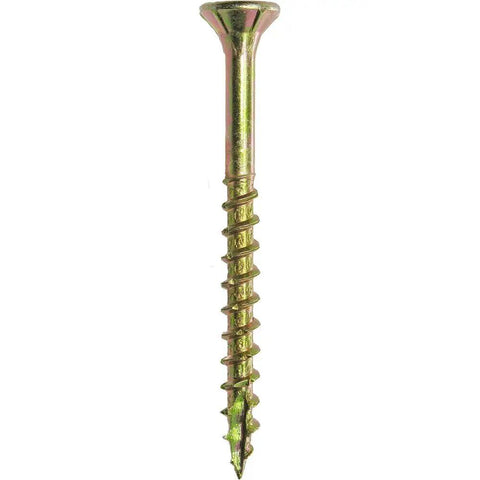 8 By 2 Inch Gold Finish Wood To Wood Cabinet Screw With Type 17 Drill Point Self Piloting For Cabinets Framing Shelving And Subfloors 1Lb Pack Heavy Duty Construction Fastener