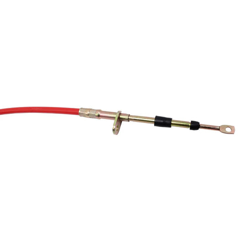 4 Ft Shifter Cable With Eyelet End, Threaded Morse Style, Heavy Duty ABS And Metal Jacket, 9.52mm Outer Diameter Housing shown