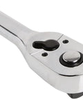 Close-up of Universal Socket Set 1/2 Inch Drive, 19 Piece With 72-Tooth Ratchet, Corrosion-Resistant Chrome Finish