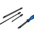 5 Piece Wire Insertion Tool Set With Smooth Angled Tubes For Tight Spaces No Fuss Cable Loom Kit With Screwdriver Handle Attachment For Directing Wires Through Obstacles Without Damaging Sheath, 5 black tubes and blue handle