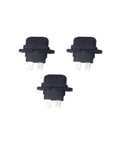 Three black ATC Blade Fuse Holder With Cover Pack of 10 for Car Boat Truck SUV 32V DC Protection, visible fuse slots.