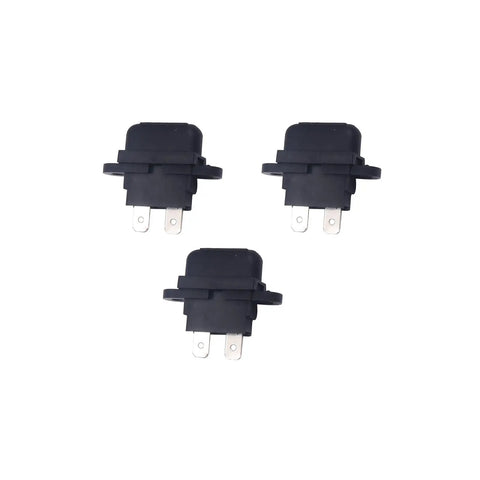 Three black ATC Blade Fuse Holder With Cover Pack of 10 for Car Boat Truck SUV 32V DC Protection, visible fuse slots.