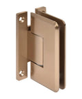 Hassle Free Adjustable Wall Mount Hinge Full Back Plate Design for 3/8 to 1/2 Inch Tempered Glass in Dark Brushed Bronze Finish