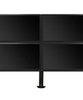 Heavy Duty Workhorse Quad Monitor Stand For Four Screens Up To 30 Inch Vesa Desk Mount, black, showing four monitors mounted.