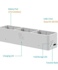 Three-Battery Drone Charging Hub For Avata 2, Two-Way USB Charger With Sequential Charging, shown with ports and LED indicators