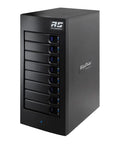 Straight Fire 8 Bay Thunderbolt 3 Hardware Raid Enclosure shown from the side, featuring eight bays and dual Type C ports.