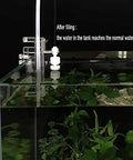 Automatic Top Off System For Aquarium With Pump Smart ATO Water Refiller installed on a fish tank with PC holder and water level adjustment.