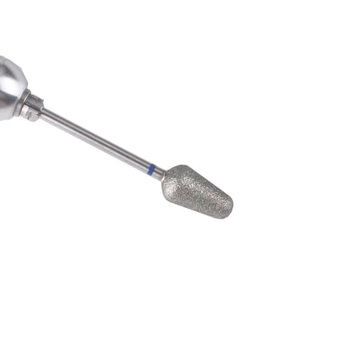 Close-up of a drill bit from a 9 Piece Pedicure Cone Barrel Ball Drill Bit Set For Cracked Skin And Callus Removal 3 By 32 Shank Pro Diamond Foot Cuticle Bits