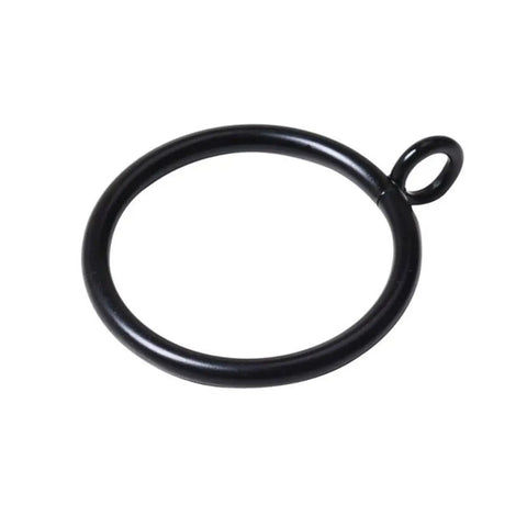 Single black ring from 24 Pack Curtain Rings Clips Black Drapery Holders For Easy Hanging And Smooth Glide On Compatible Curtain Rods