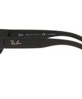 Side view of Predator Rectangular Sunglasses For Men Matte Black Full Rim Frames With Polarized Green Lenses 60 mm Wide