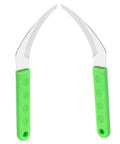 8 Piece Weeding Sickle For Gardening Portable Grass Cutter with rustproof serrated blades and ergonomic green handles.